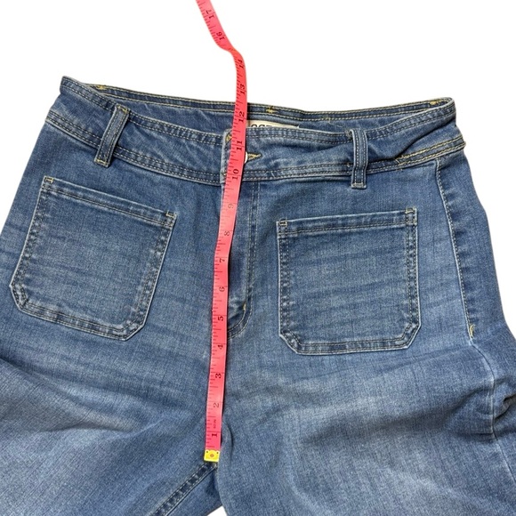 OAT New York High Waisted Patch Pocket Wode Leg Raw Hem Jeans size 8 / 29 - Picture 5 of 8